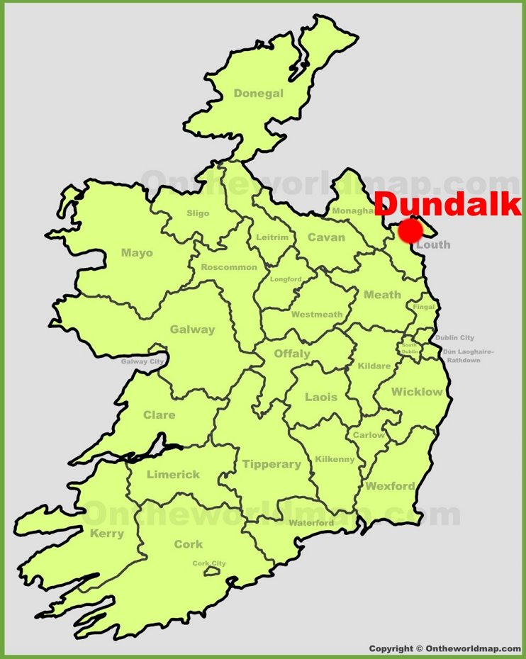 Dundalk location on the Ireland map