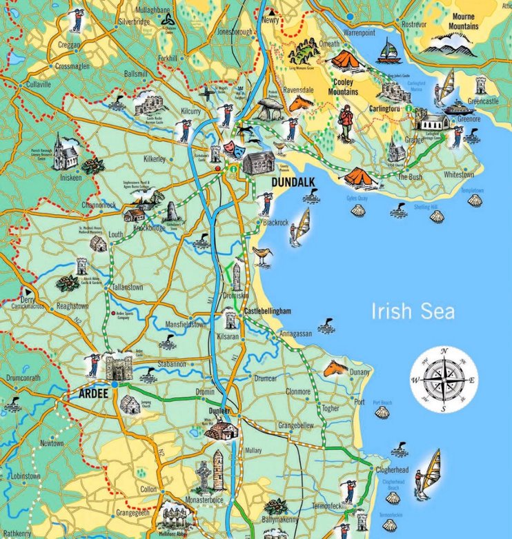 Tourist map of surroundings of Dundalk