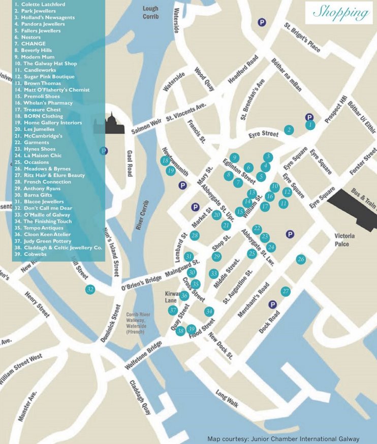 Galway shopping map
