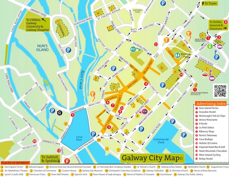 Galway sightseeing map