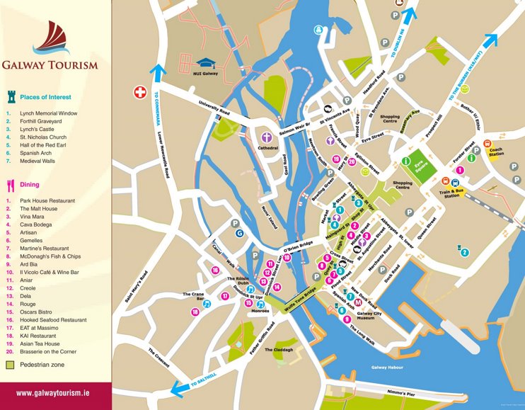 Galway tourist map