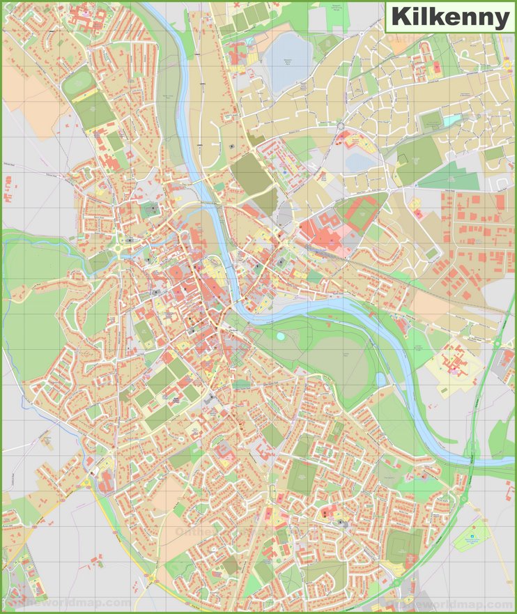 Large detailed map of Kilkenny