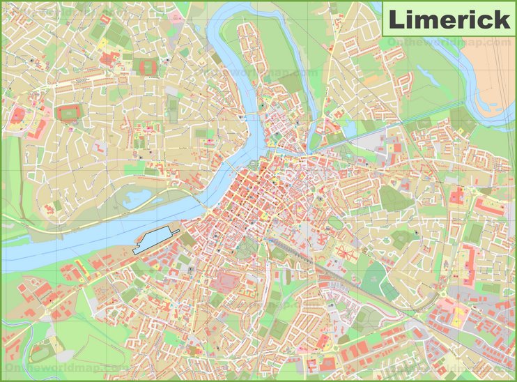 Large detailed map of Limerick