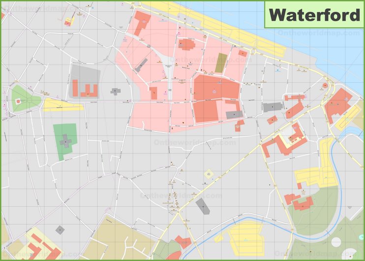 Waterford city center map