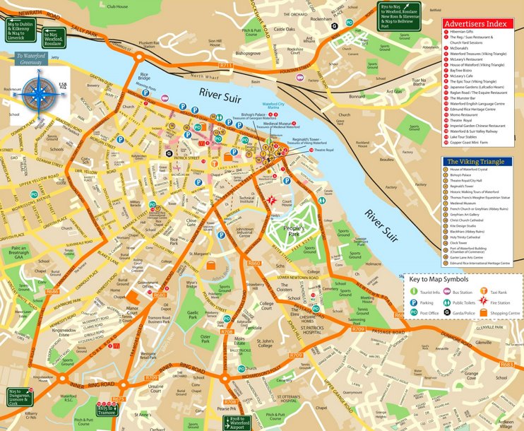Waterford tourist map