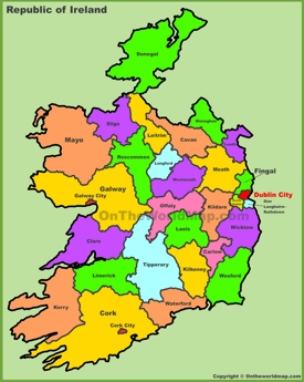 Counties map of Ireland