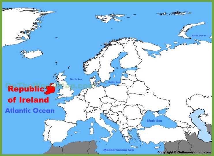 Ireland location on the Europe map
