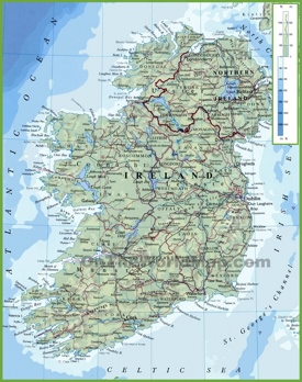 Ireland physical map