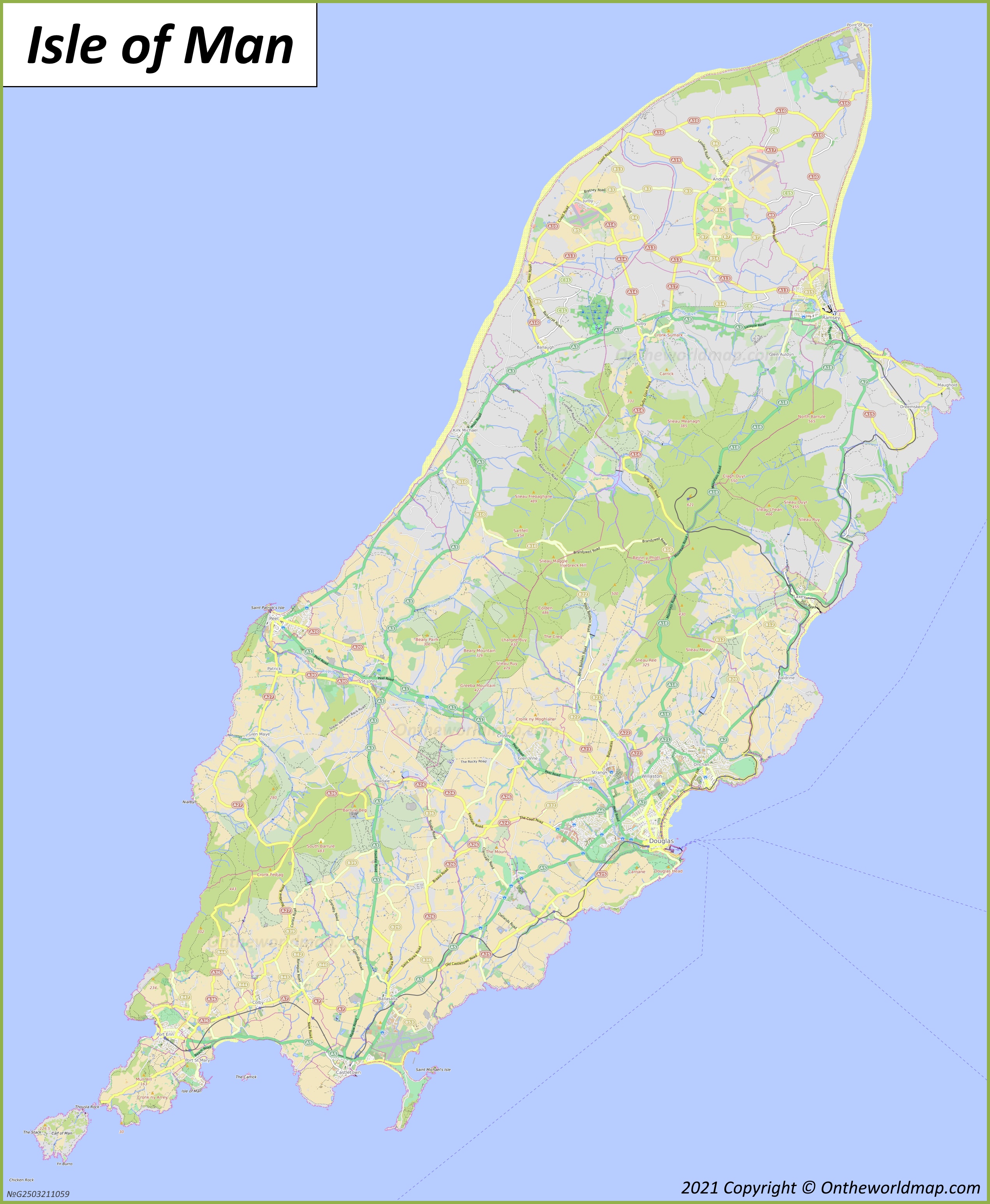 Detailed Map of Isle of Man