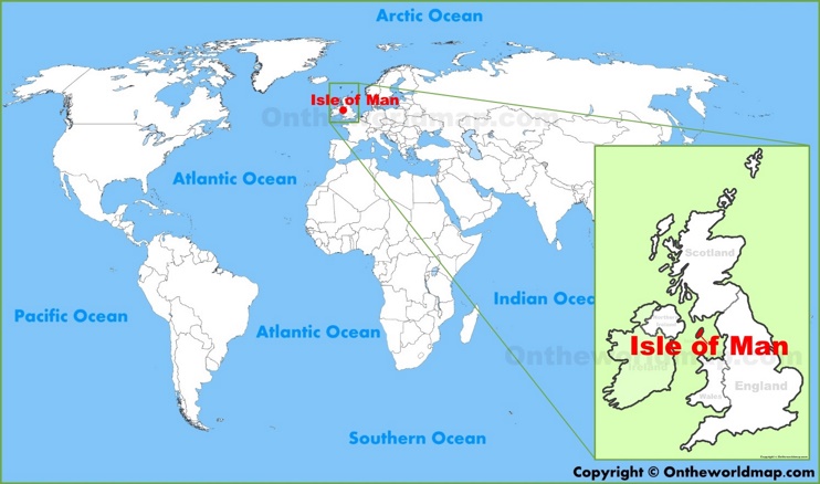 Isle of Man location on the World Map