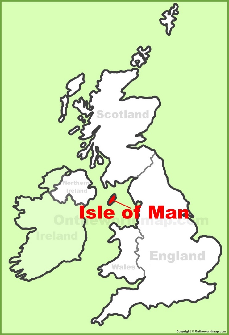 Isle of Man location on the UK map