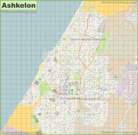 Large detailed map of Ashkelon