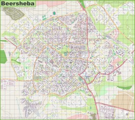 Large detailed map of Beersheba