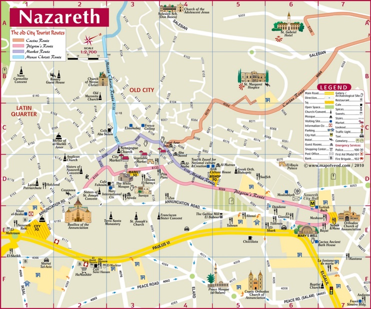 Nazareth sightseeing map