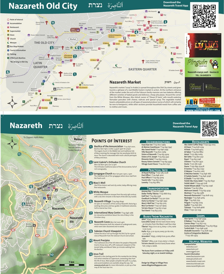 Nazareth tourist attractions map