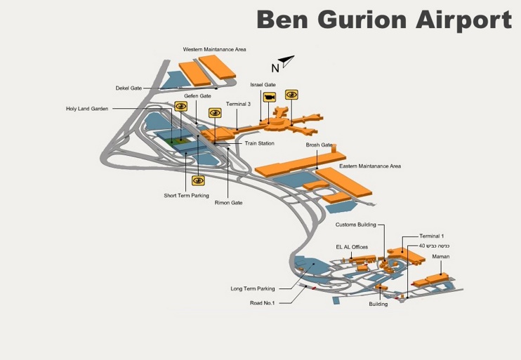 Tel Aviv Ben Gurion Airport map