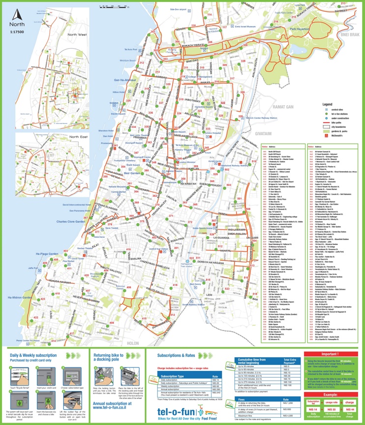 Tel Aviv bike map