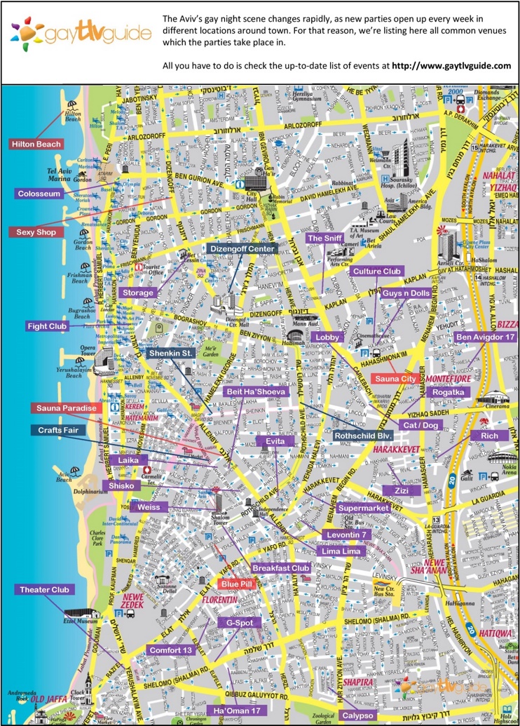 Tel Aviv gay map