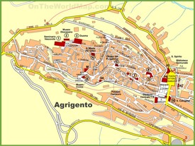 Agrigento - Mappa con punti di interesse