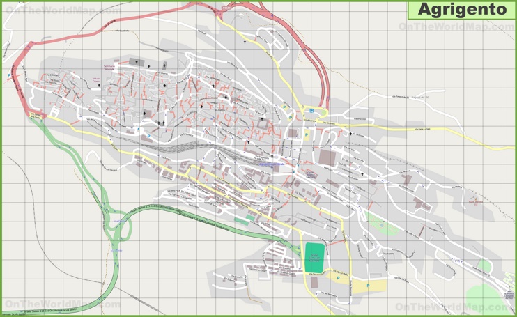 Grande mappa dettagliata di Agrigento