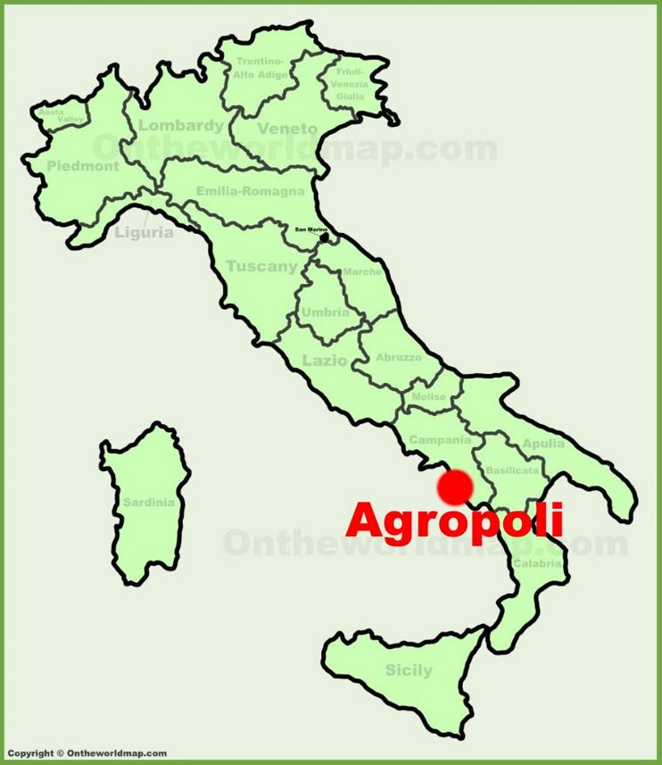 Agropoli location on the Italy map