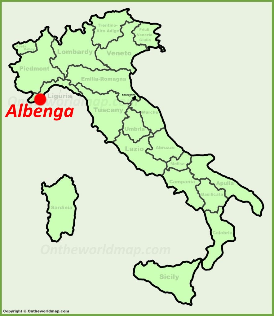 Albenga location on the Italy map