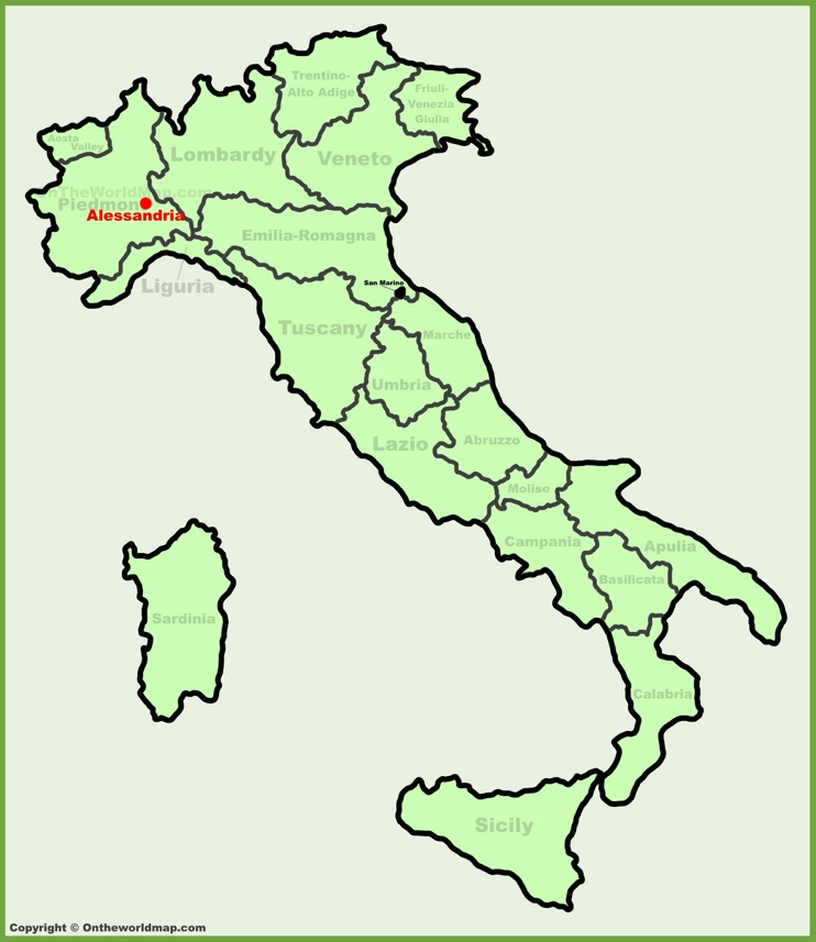 Alessandria location on the Italy map