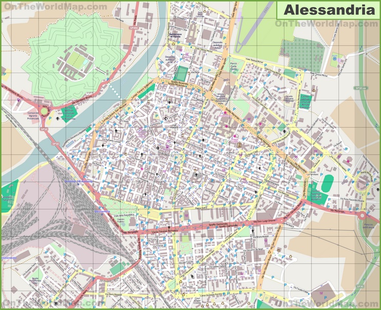 Large detailed map of Alessandria