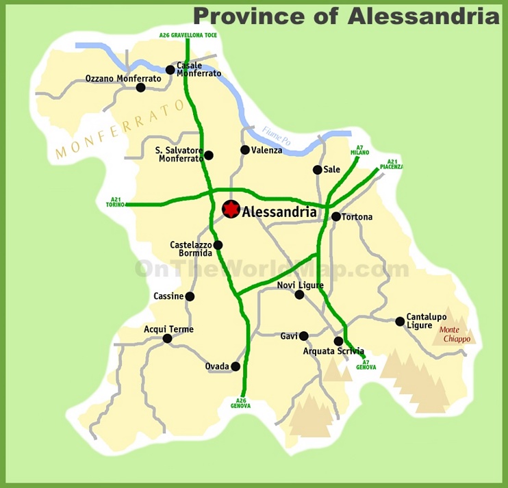 Province of Alessandria map