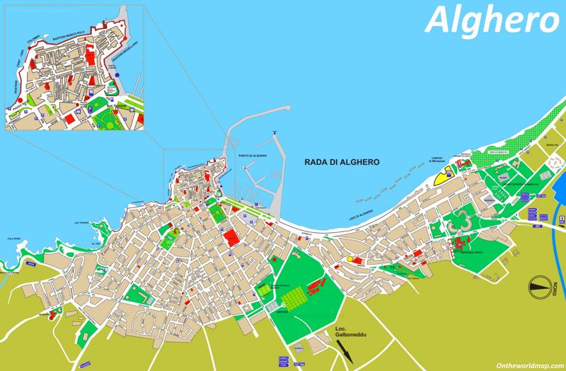 Alghero Tourist Map