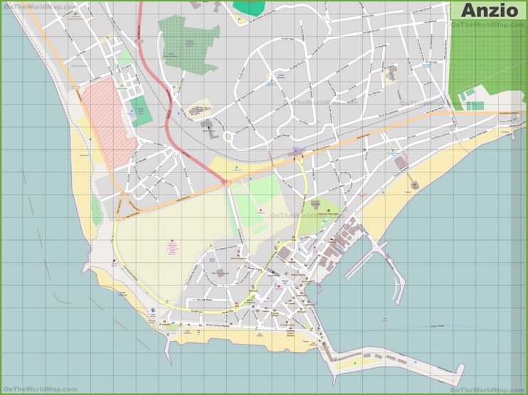 Grande mappa dettagliata di Anzio