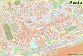 Aosta Old Town Map