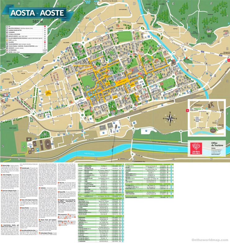 Aosta Tourist Map