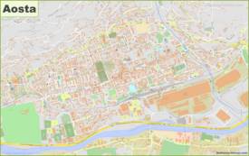 Mappa dettagliata di Aosta