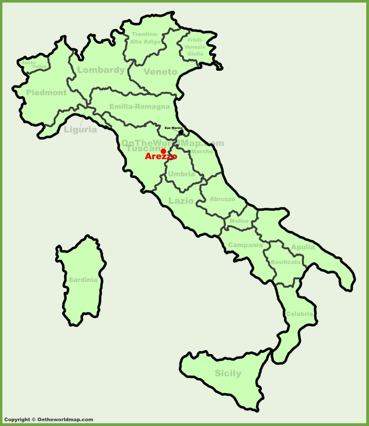 Arezzo location on the Italy map