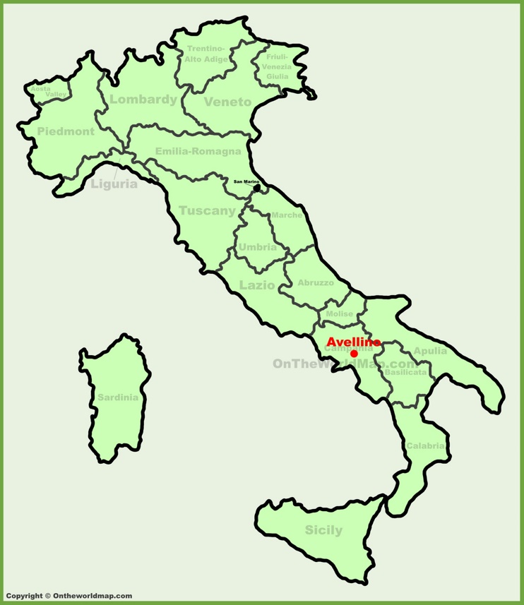 Avellino location on the Italy map