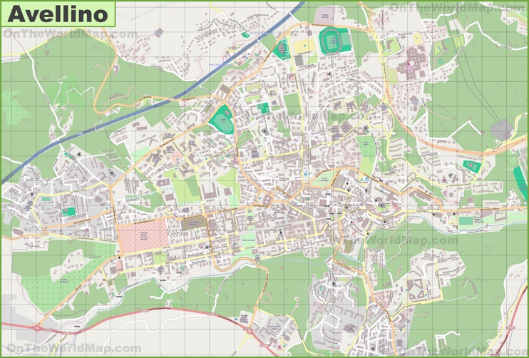 Large detailed map of Avellino