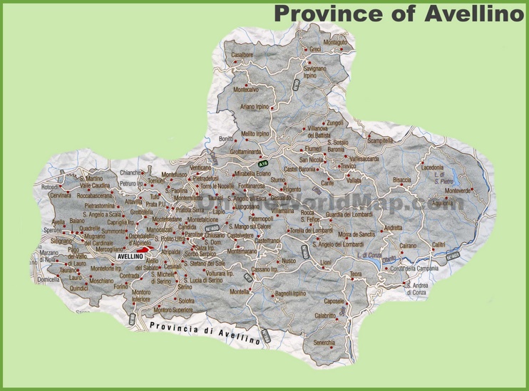 Province of Avellino map