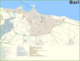 Large detailed tourist map of Bari