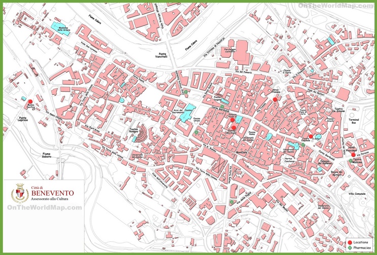Benevento tourist map