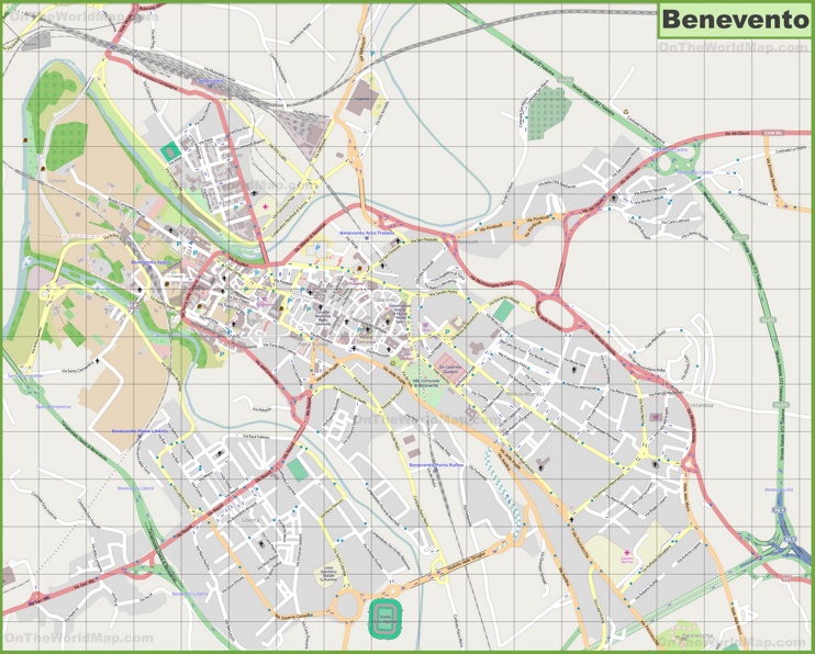 Large detailed map of Benevento