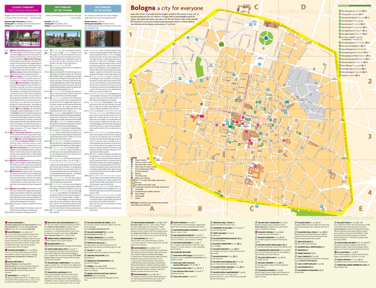 Bologna city centre map