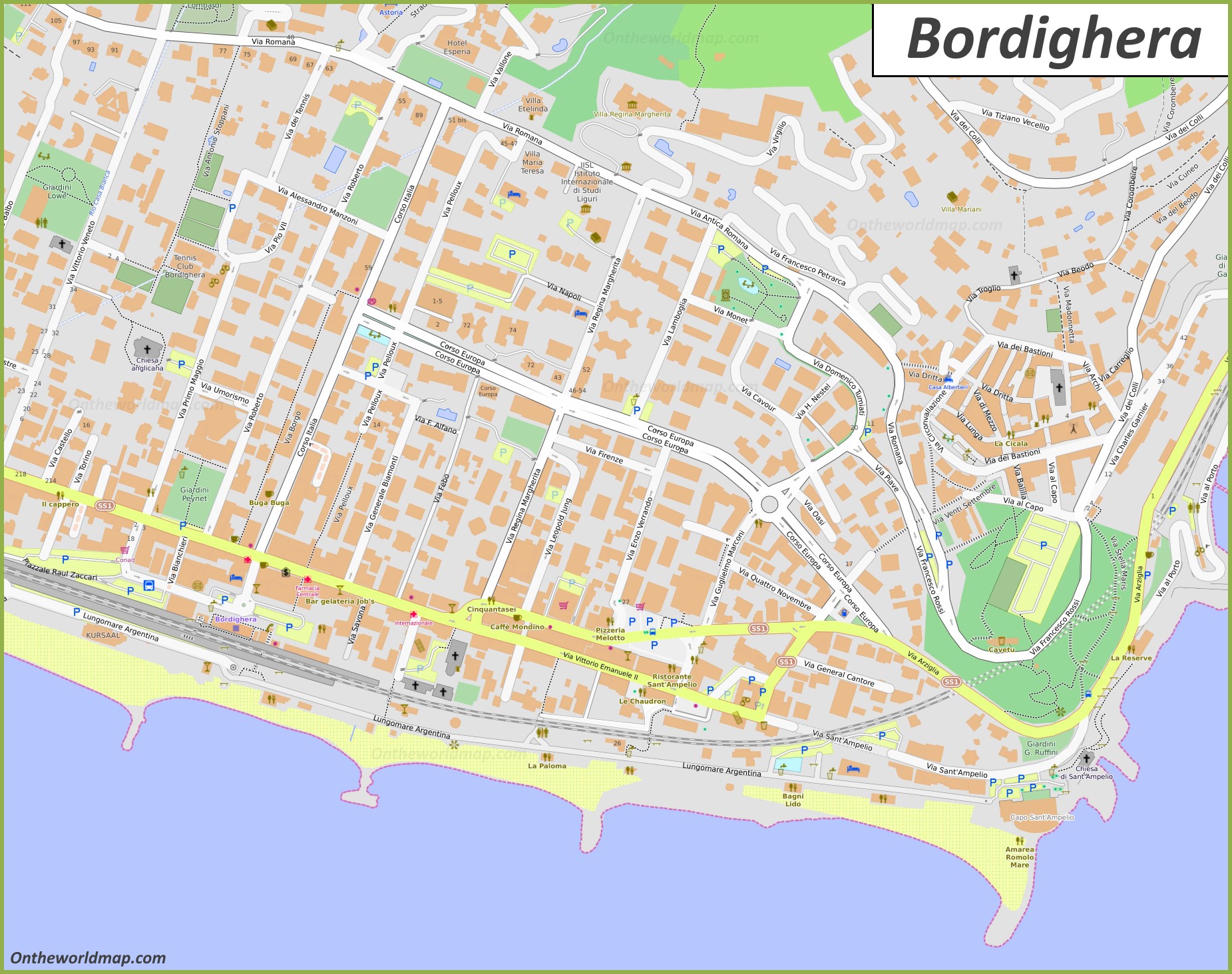 Bordighera Maps | Italy | Maps of Bordighera