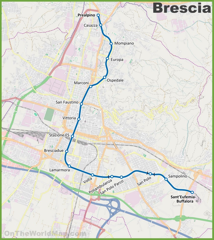 Brescia metro map