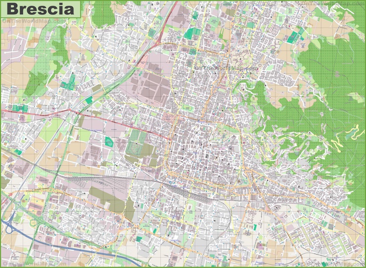 Large detailed map of Brescia