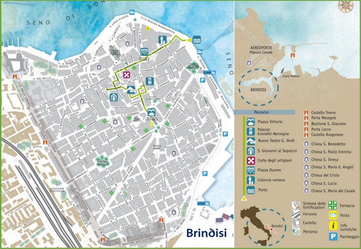 Brindisi sightseeing map