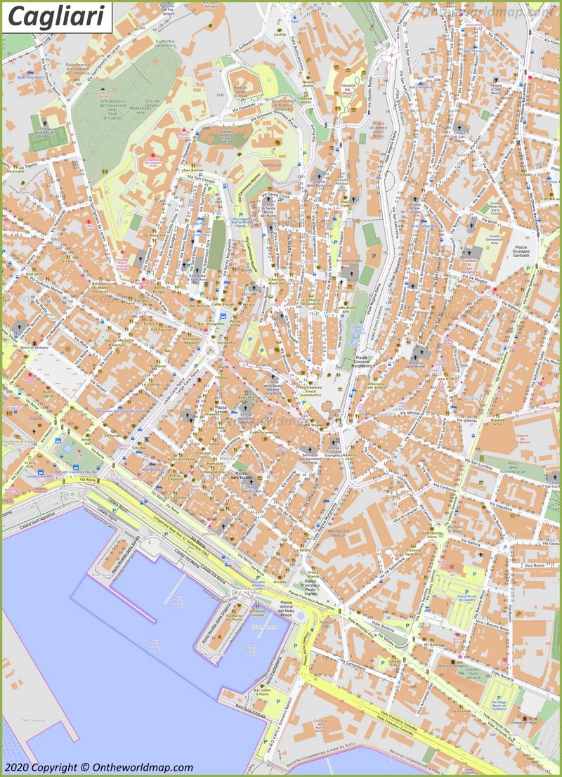 Cagliari City Center Map