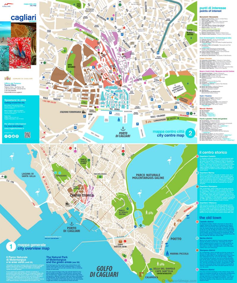 cagliari italy tourist map