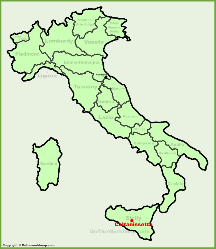 Caltanissetta location on the Italy map