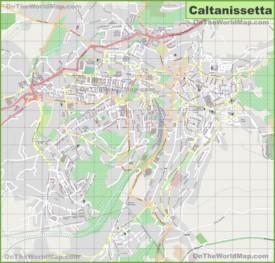 Large detailed map of Caltanissetta